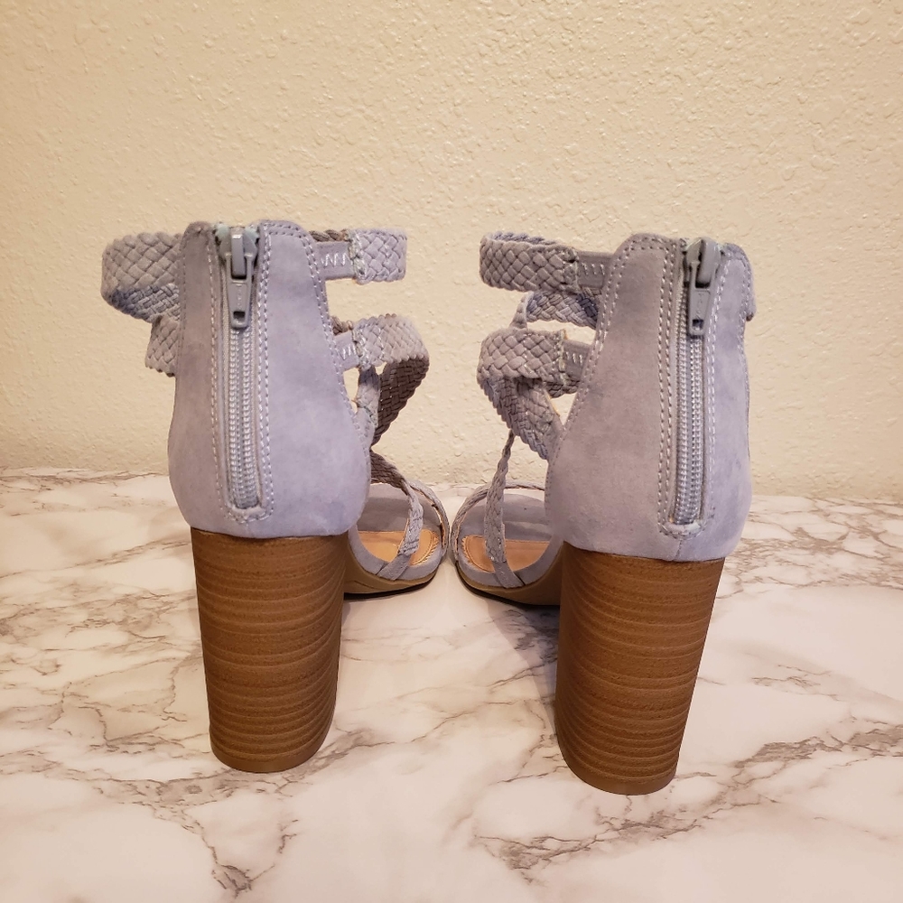 LC Lauren Conrad Blue Aventurine Sandal Heels - Picture 9 of 13